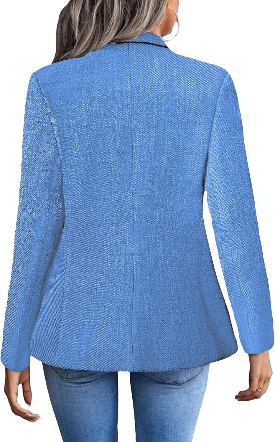 2025 Women's Spring Tweed Blazer Jacket Plaid Fully-Lined Fashion Business Casual Lapel Elegant Coat with Pockets