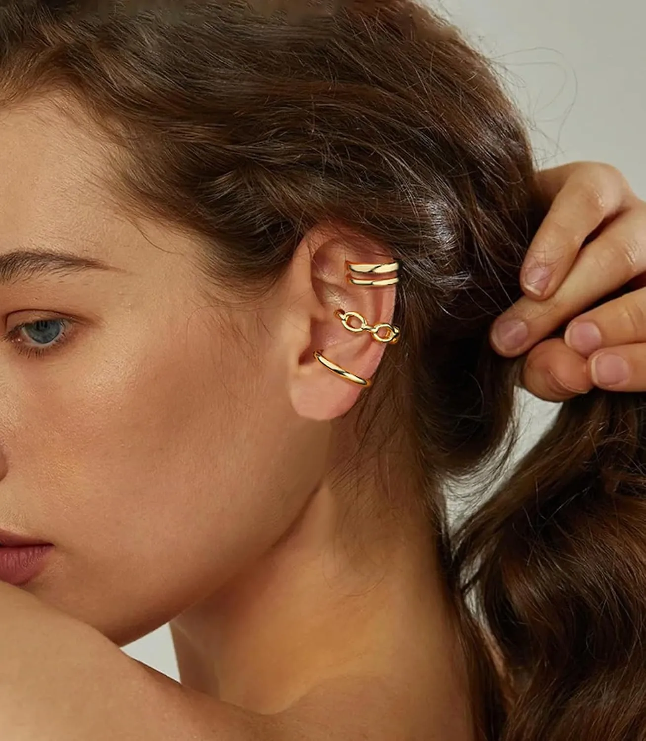 9Pcs Ear Cuff 14K Gold Plated Ear Cuffs for Women Non Piercing Cartilage Cuff Earrings Ear Clips Jewelry