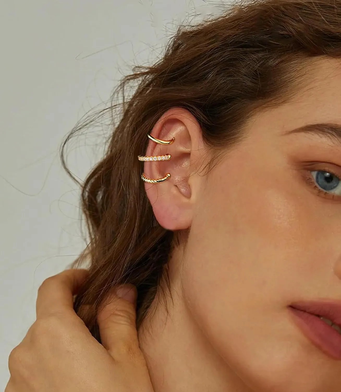 9Pcs Ear Cuff 14K Gold Plated Ear Cuffs for Women Non Piercing Cartilage Cuff Earrings Ear Clips Jewelry