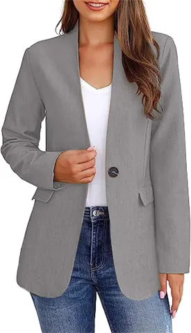 Blazers for Women Business Casual Open Front Long Sleeve Work Office Jackets 2024 Trendy Ol Office Slim Suit Jacket
