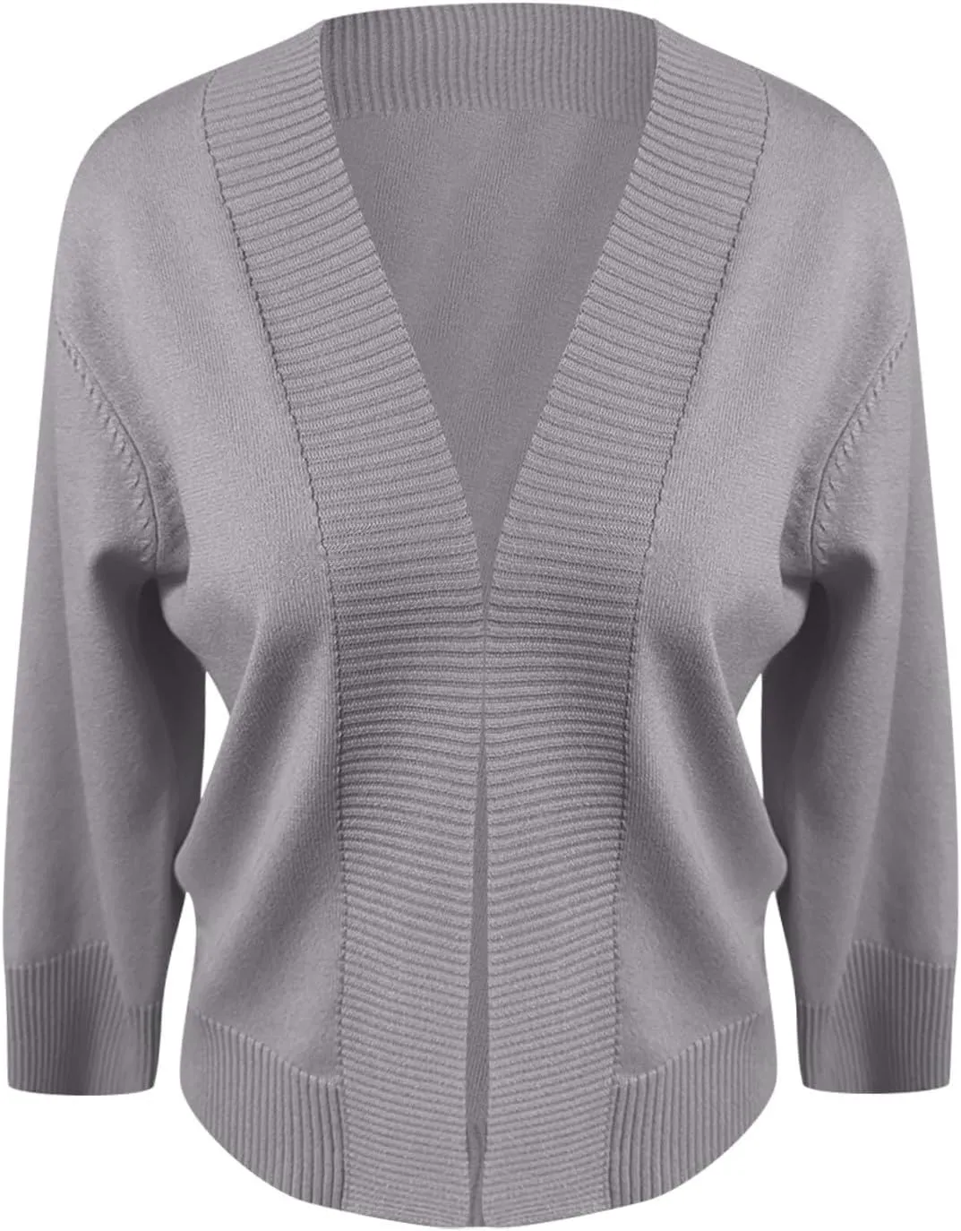 Cropped Cardigan for Women 3/4 Sleeve Cardigan Sweaters Lightweight Open Front Ribbed Knit Sweater Cute Cardigan