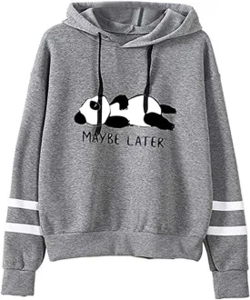 Cute Hoodies for Teen Girls Kawaii Panda Print Hoodies Pullover Tops Long Sleeve Hooded Sweatshirts for Teen Girls