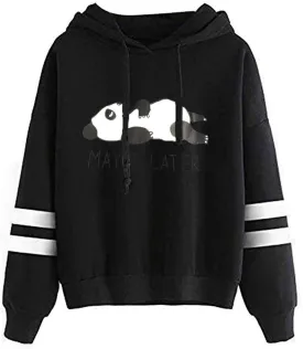 Cute Hoodies for Teen Girls Kawaii Panda Print Hoodies Pullover Tops Long Sleeve Hooded Sweatshirts for Teen Girls