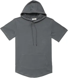 DubinikShort Sleeve Hoodie Lightweight Soft Cotton Moisture Wicking Kangaroo Pocket Short Sleeve Hoodie For Men