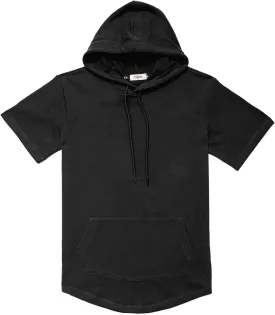 DubinikShort Sleeve Hoodie Lightweight Soft Cotton Moisture Wicking Kangaroo Pocket Short Sleeve Hoodie For Men