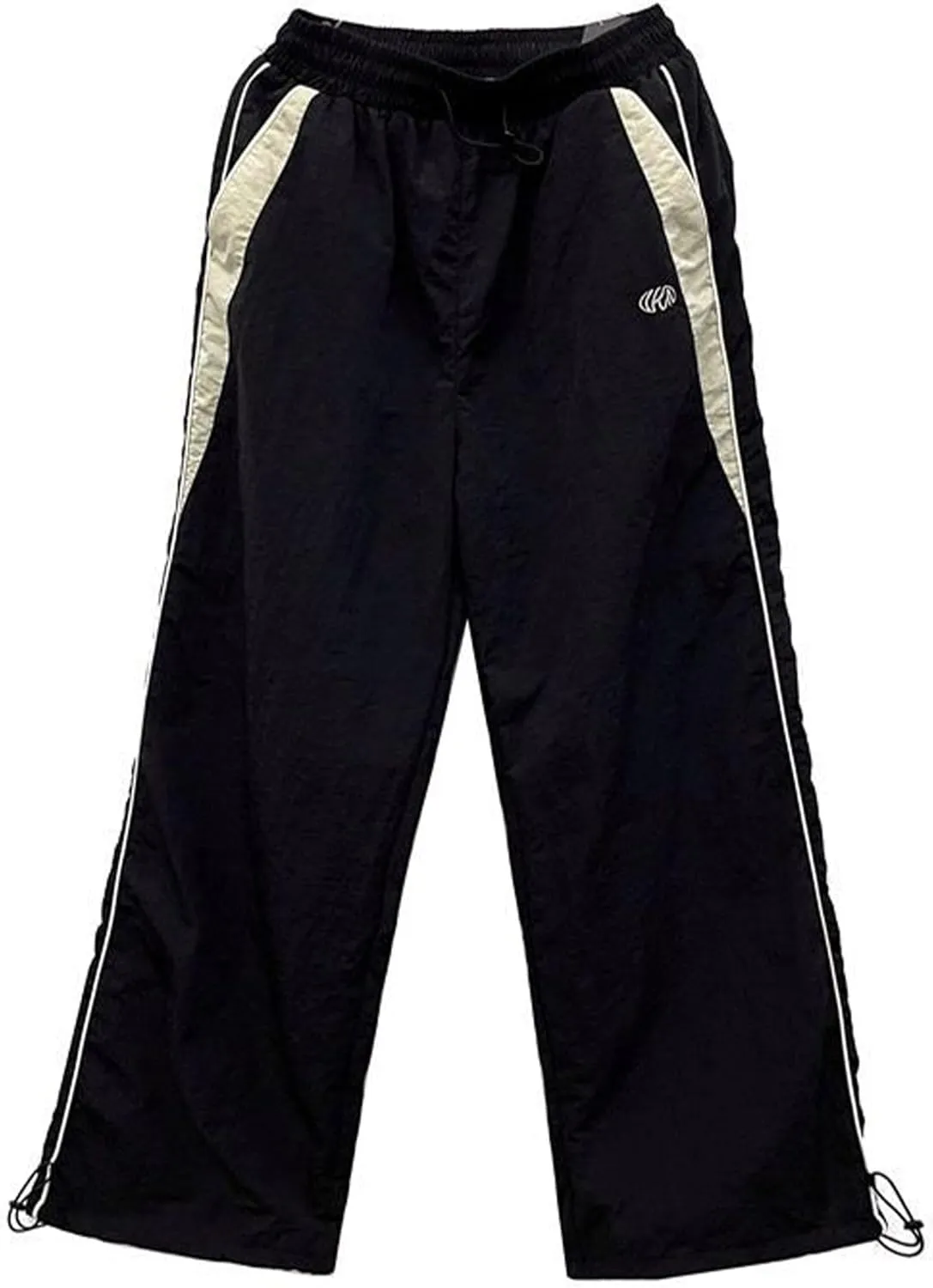 FCOOLYEET Mens Wide Leg Sweatpants Y2k Baggy Track Pants Goth Parachute Pants Cool Sweatpants for Men