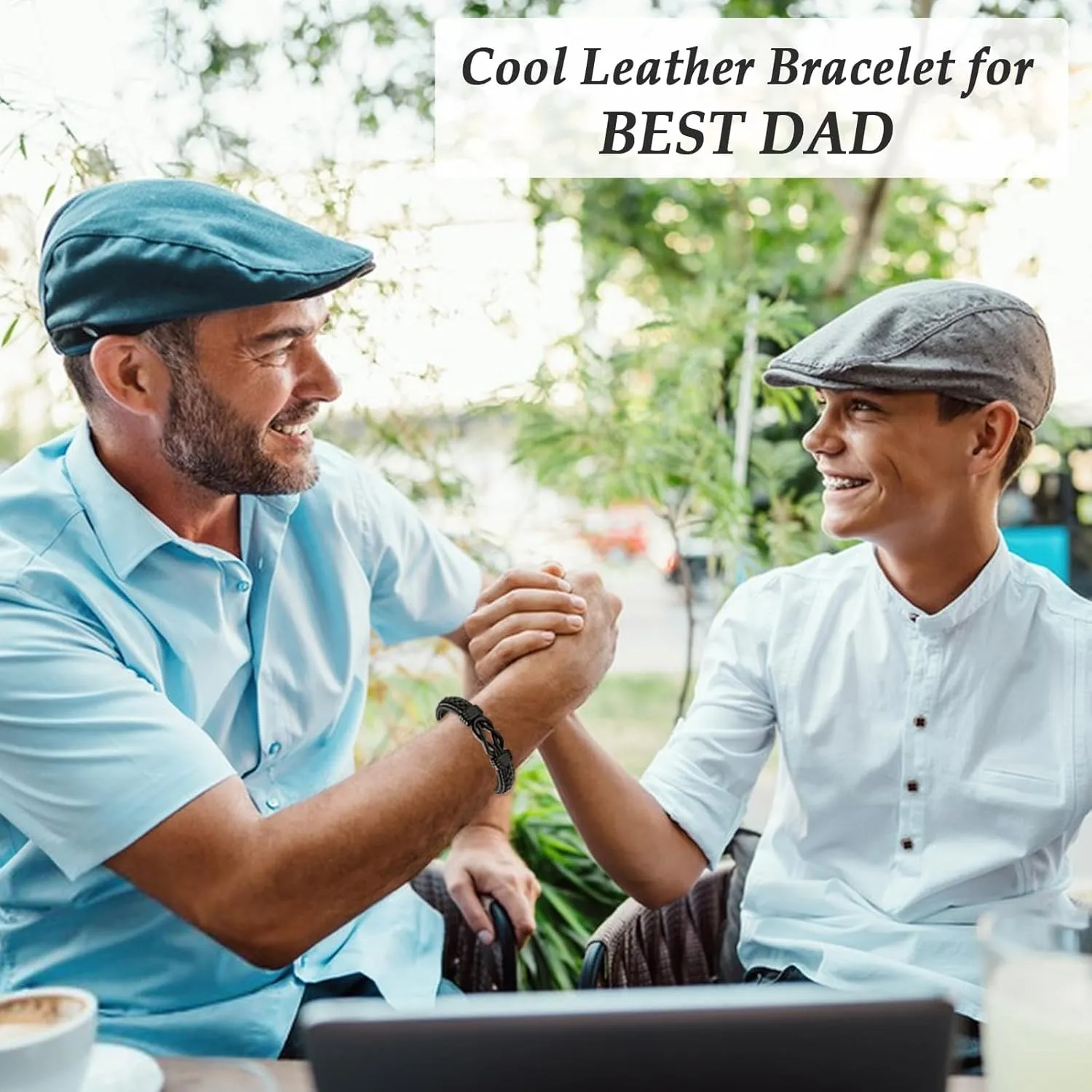 Gifts for Men Him Husband Boyfriend Dad Son Grandson Nephew, Cool Love Infinity Leather Bracelets Fathers Day Ideas Present Gift for Birthday Anniversary Retirement Christmas