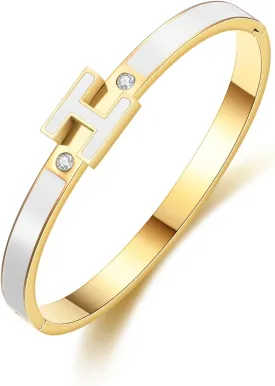 Gold Bracelets for Women,H Bracelet,Bangle Bracelets for Women,Dainty Bracelet Jewelry Easter Christmas Mothers Day Gifts for Women