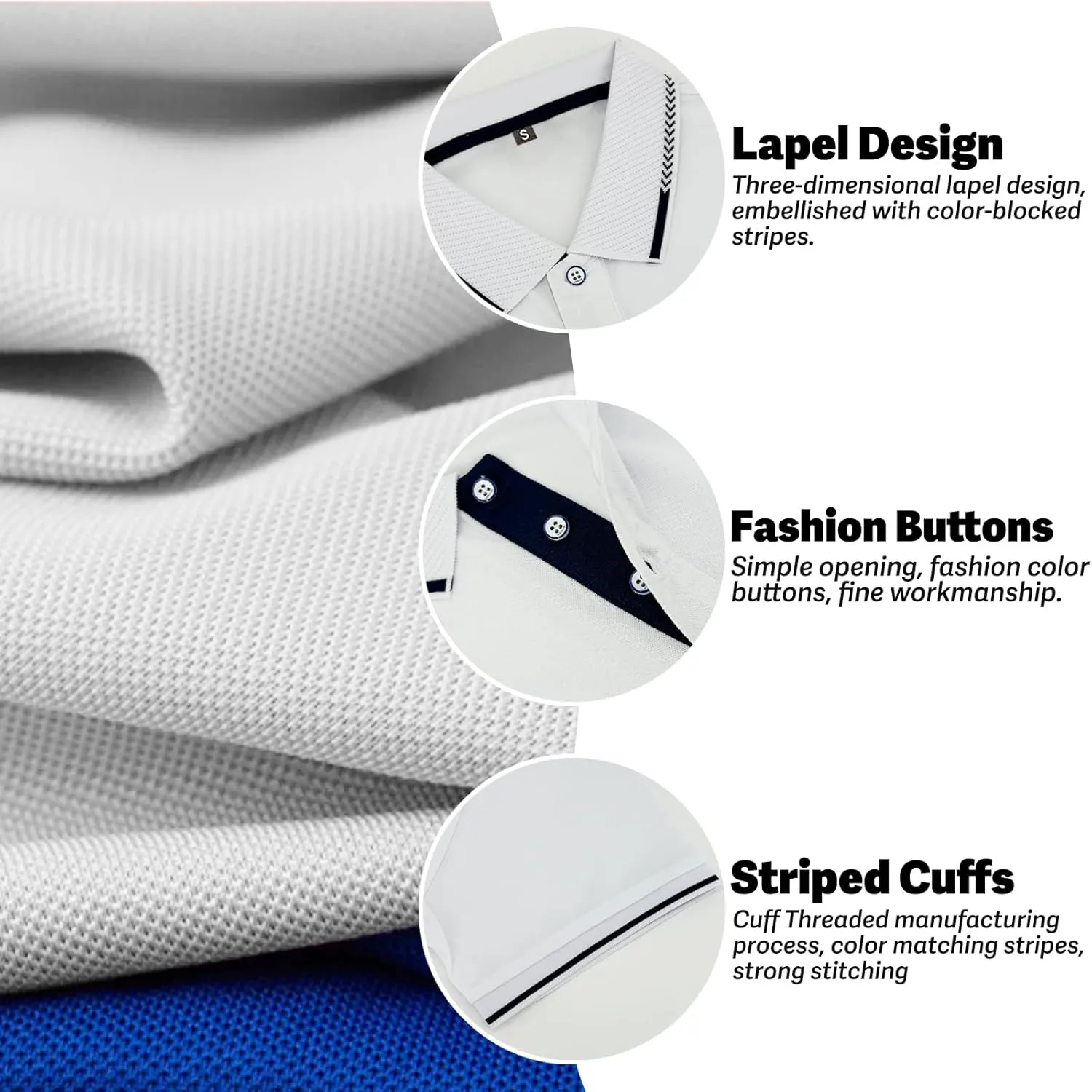 Golf Polo Shirts for Men Short Sleeve Quick Dry Performance Moisture Wicking