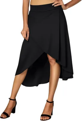 High Waist Maxi Skirt with Slit Ruffle Wrap Skirt Trendy Flowy Skirts for Women Long Skirts with Shorts Underneath