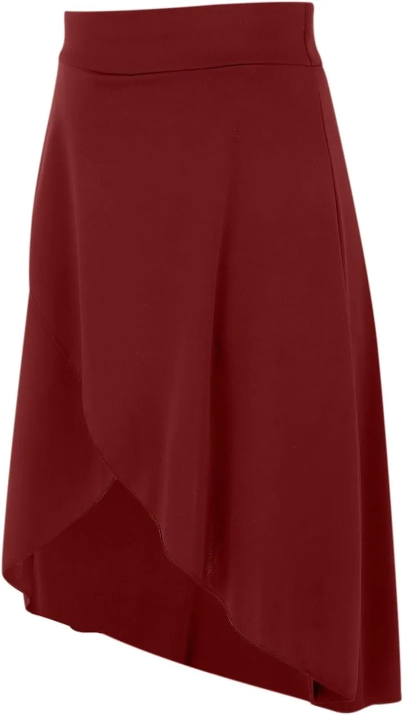 High Waist Maxi Skirt with Slit Ruffle Wrap Skirt Trendy Flowy Skirts for Women Long Skirts with Shorts Underneath