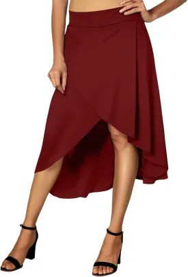 High Waist Maxi Skirt with Slit Ruffle Wrap Skirt Trendy Flowy Skirts for Women Long Skirts with Shorts Underneath