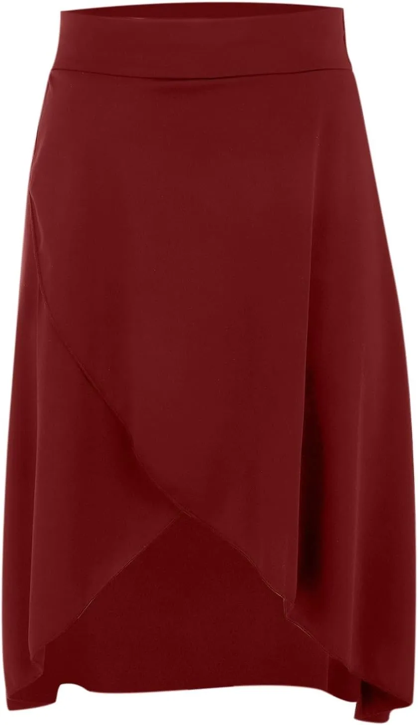 High Waist Maxi Skirt with Slit Ruffle Wrap Skirt Trendy Flowy Skirts for Women Long Skirts with Shorts Underneath
