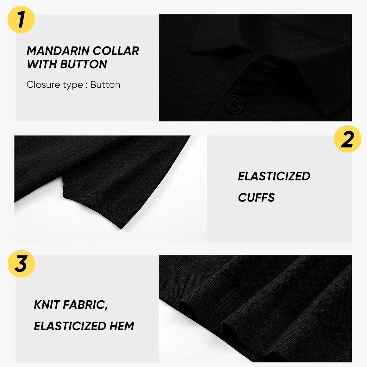 JMIERR Mens Knit Polo Shirts Classic Button Basic Textured T Shirts Casual Slim Fit Short Sleeve Summer Golf Tee Shirt