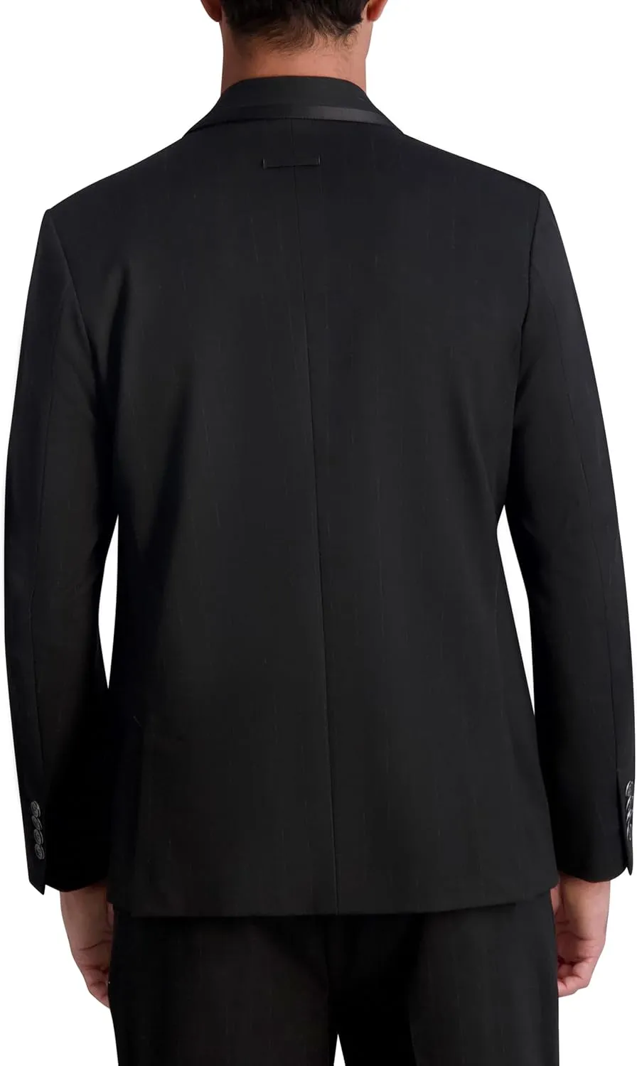 Karl Lagerfeld Paris Men's Pin Stripe Long Sleeve Double Breasted Blazer
