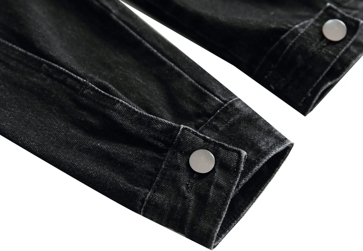 LAMKUKU Mens Denim Jacket Ripped Slim Jean Jacket Coat for Men