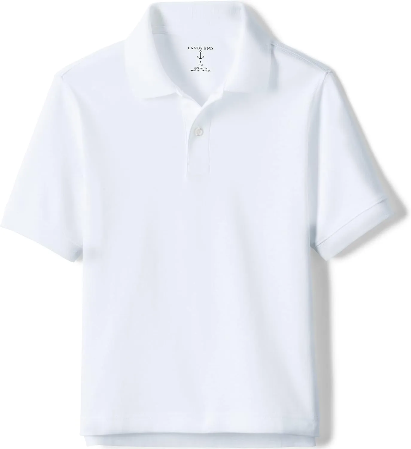 Lands' End School Uniform Kids Short Sleeve Interlock Polo Shirt