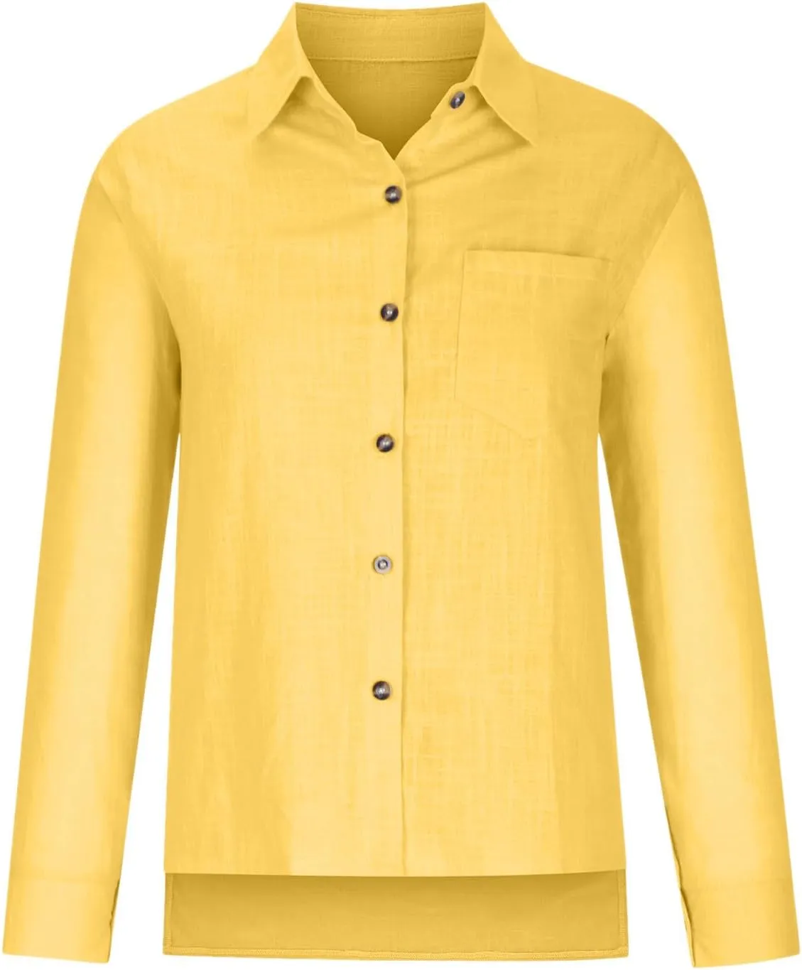 Linen Shirts for Women Summer Long Sleeve Lapel Button Down Shirt Lightweight Gauze Tops Loose Casual Blouses Clothes