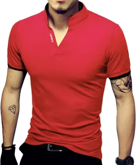 LOGEEYAR Mens Fashion Polo Henley Shirts Short/Long Sleeve Casual T-Shirts Slim Fit Cotton Polo Shirts for Men