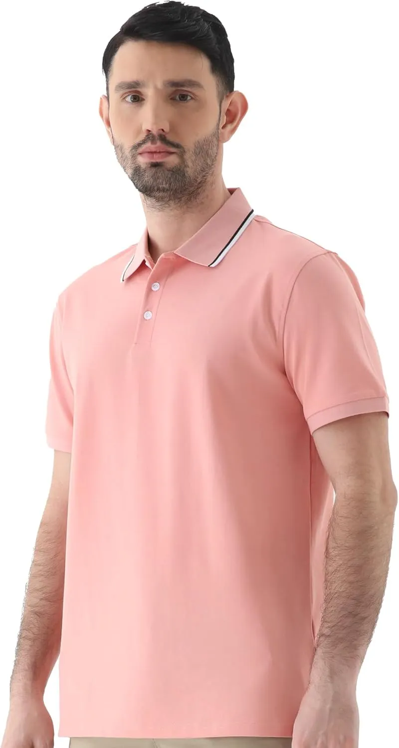 Men's Classic Button-Down Polo Shirt - Premium Cotton Pique Knit Business Casual Slim Fit