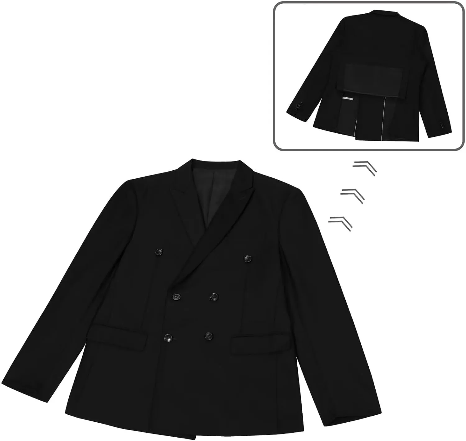Mens Double Breasted Suit Slim Fit Solid Suit Jacket and Dress Pants 2 Piece Set Prom Wedding Suits for Men