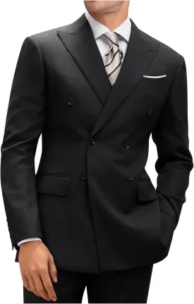 Mens Double Breasted Suit Slim Fit Solid Suit Jacket and Dress Pants 2 Piece Set Prom Wedding Suits for Men