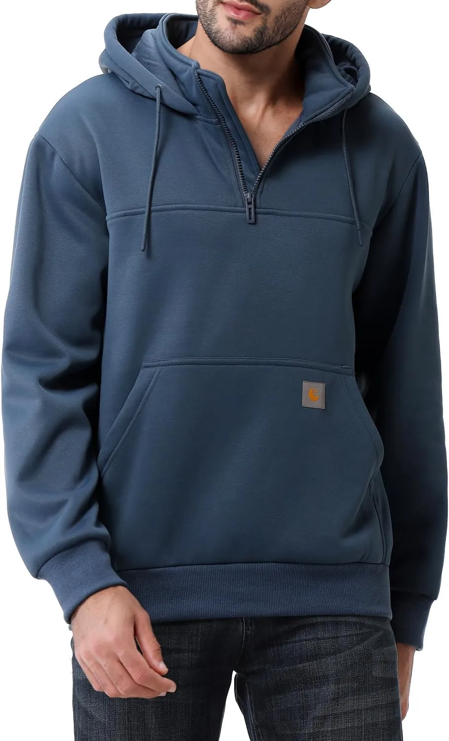 Men's Fashion Hoodies Sweatshirts Loose Fit Heavyweight Quarter-Zip Sweatshirt Fleece-Lined Pullover