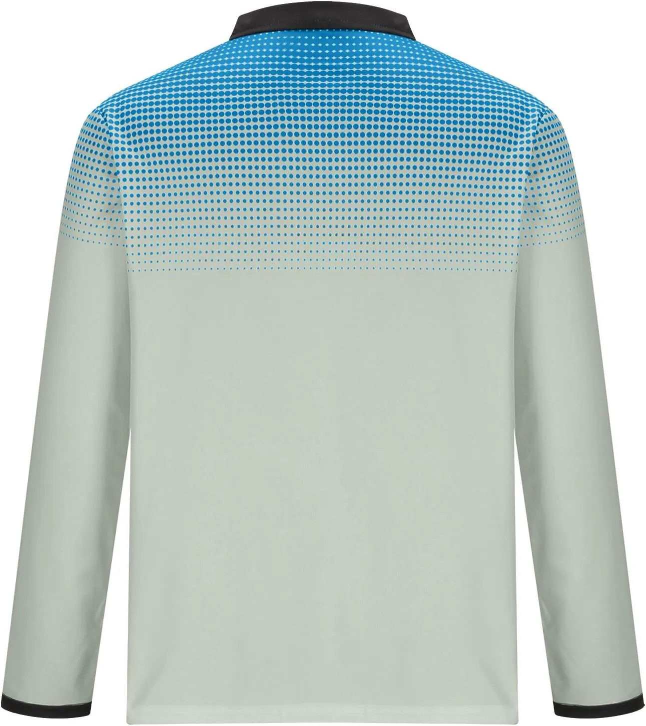 Men's Gradient Printed Sport Shirt Button Lapel Long Sleeve Tops Casual Golf Polo Shirts Fall Winter Tops