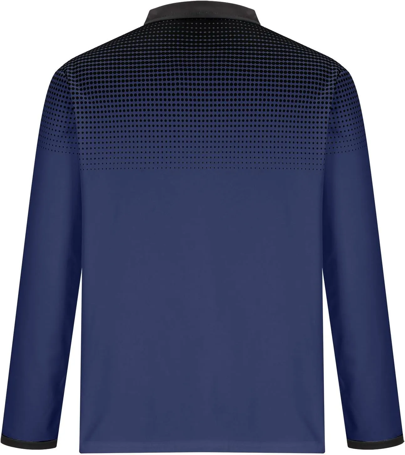 Men's Gradient Printed Sport Shirt Button Lapel Long Sleeve Tops Casual Golf Polo Shirts Fall Winter Tops
