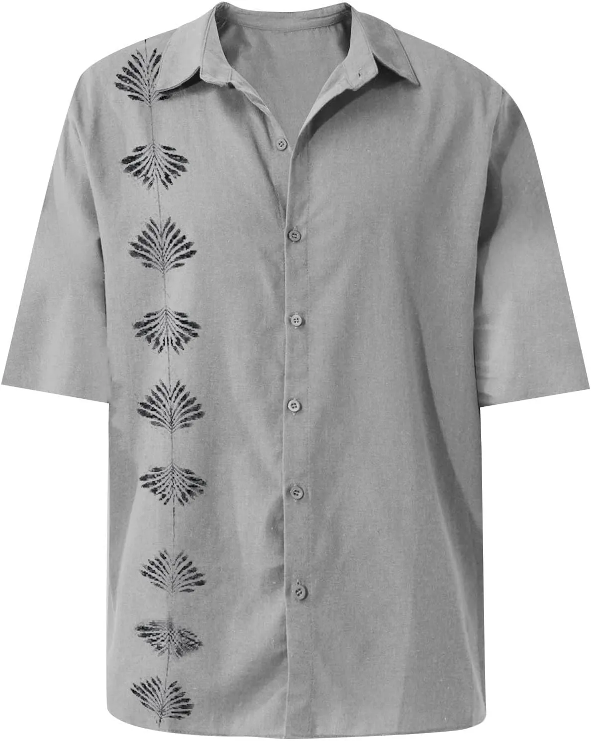 Men's Hawaiian Short Sleeve Shirts Summer Casual Floral Button Down Shirts Tropical Holiday Beach Loose Shirt Blouse