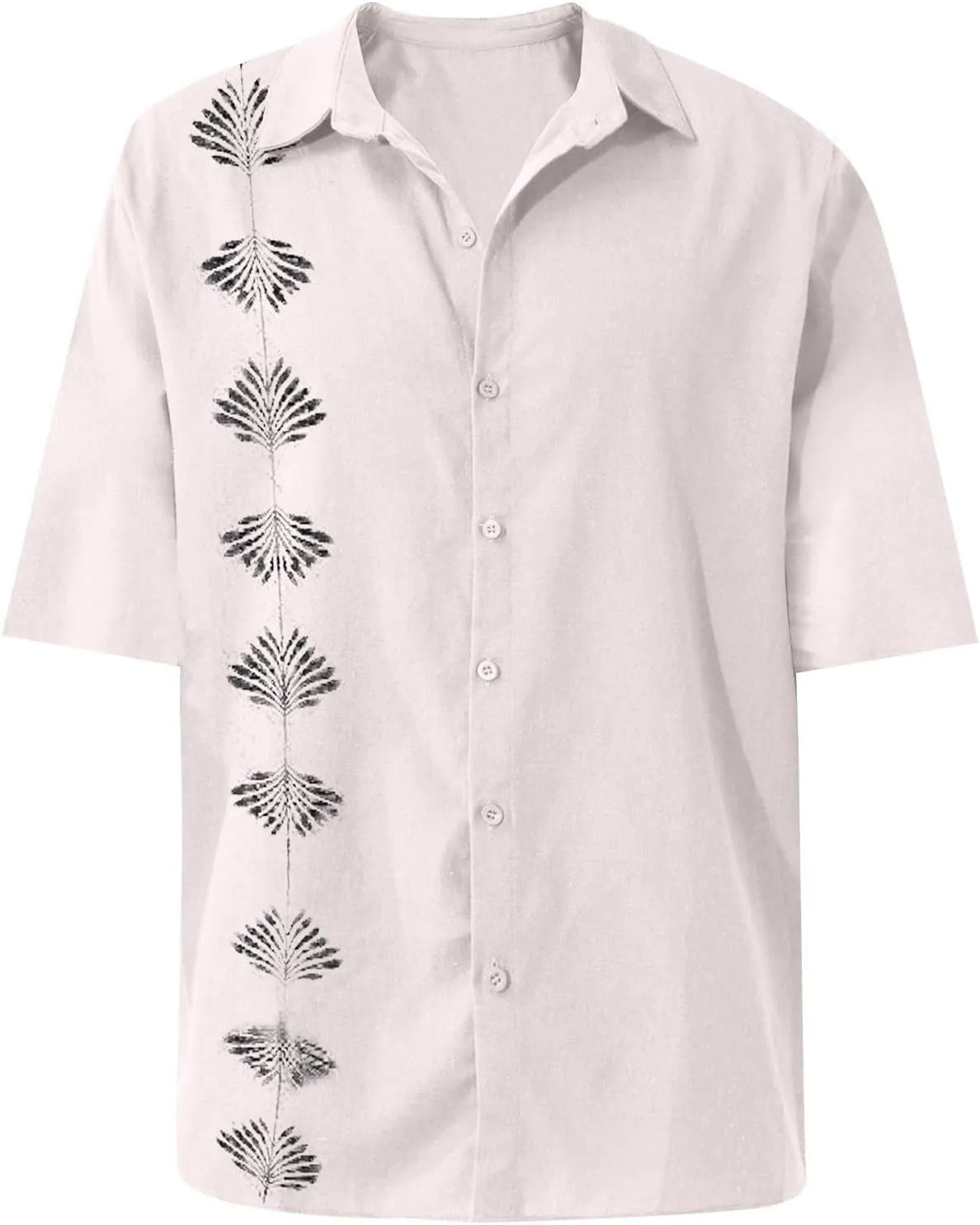 Men's Hawaiian Short Sleeve Shirts Summer Casual Floral Button Down Shirts Tropical Holiday Beach Loose Shirt Blouse