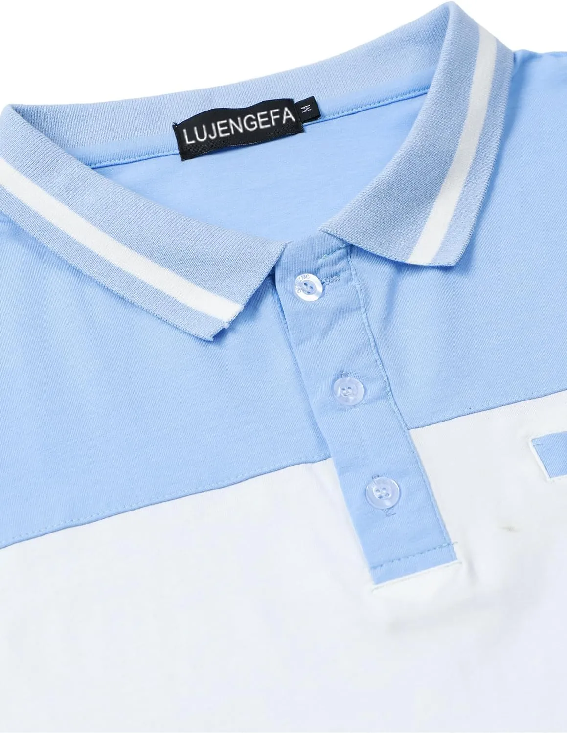 Mens Polo Shirts Short/Long Sleeve Casual Color Block Golf Polo T Shirt Stylish Contrast Collar Cotton Tops for Men