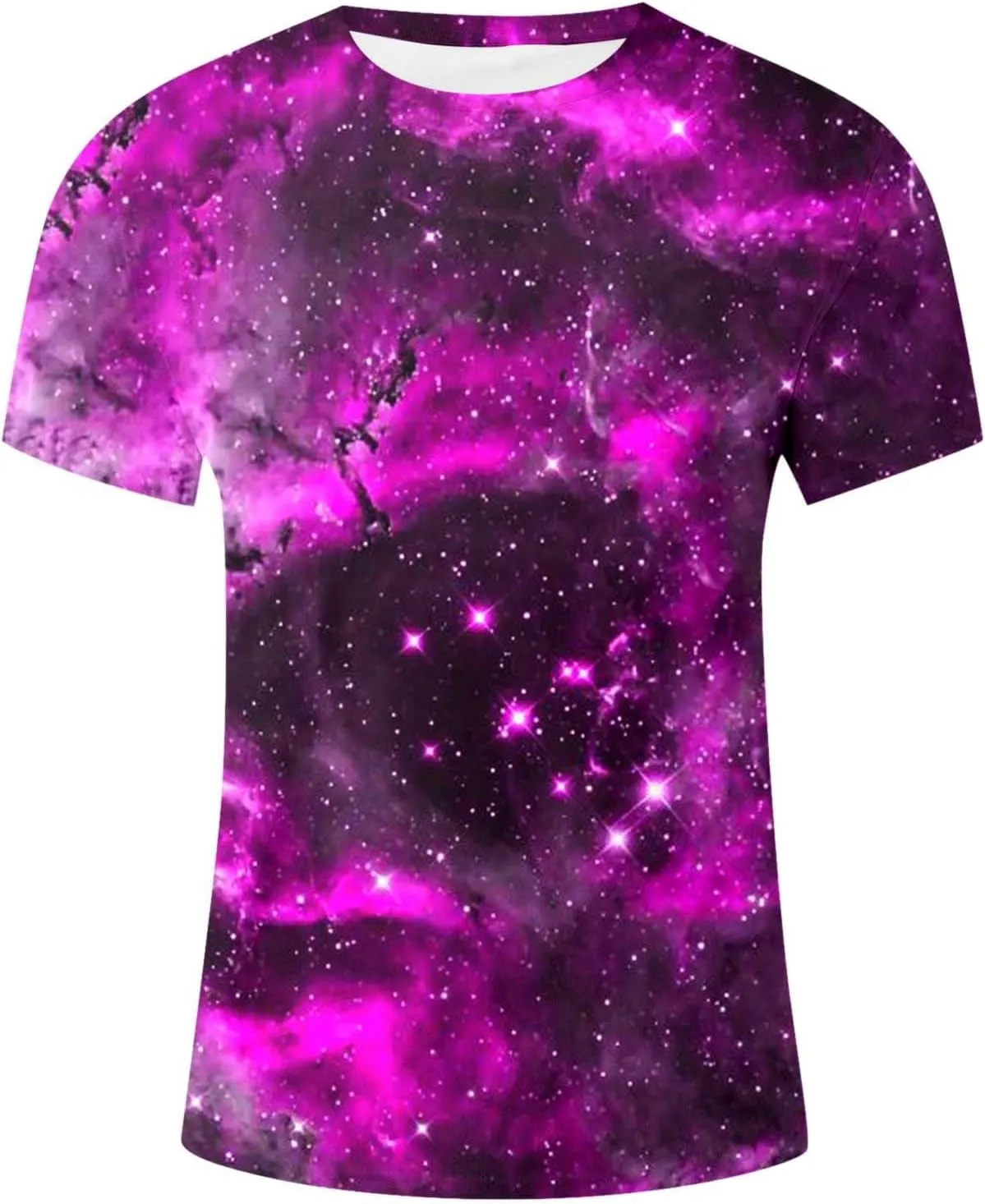 Outer Space T Shirts for Men 3D Printed Galaxy Solar System Planets Nebula Shirt Crewneck Short Sleeve Blouse Tee Tops