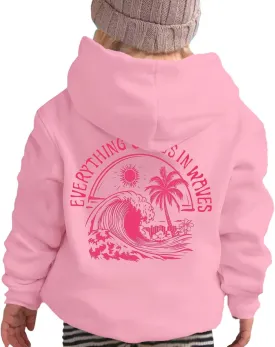Pink Hoodie For Girls Meet Me At The Ocean Hoodie Cute Preepy Graphic Sweatshirts Kids Clothes Y2K Tops With Pockets 2025