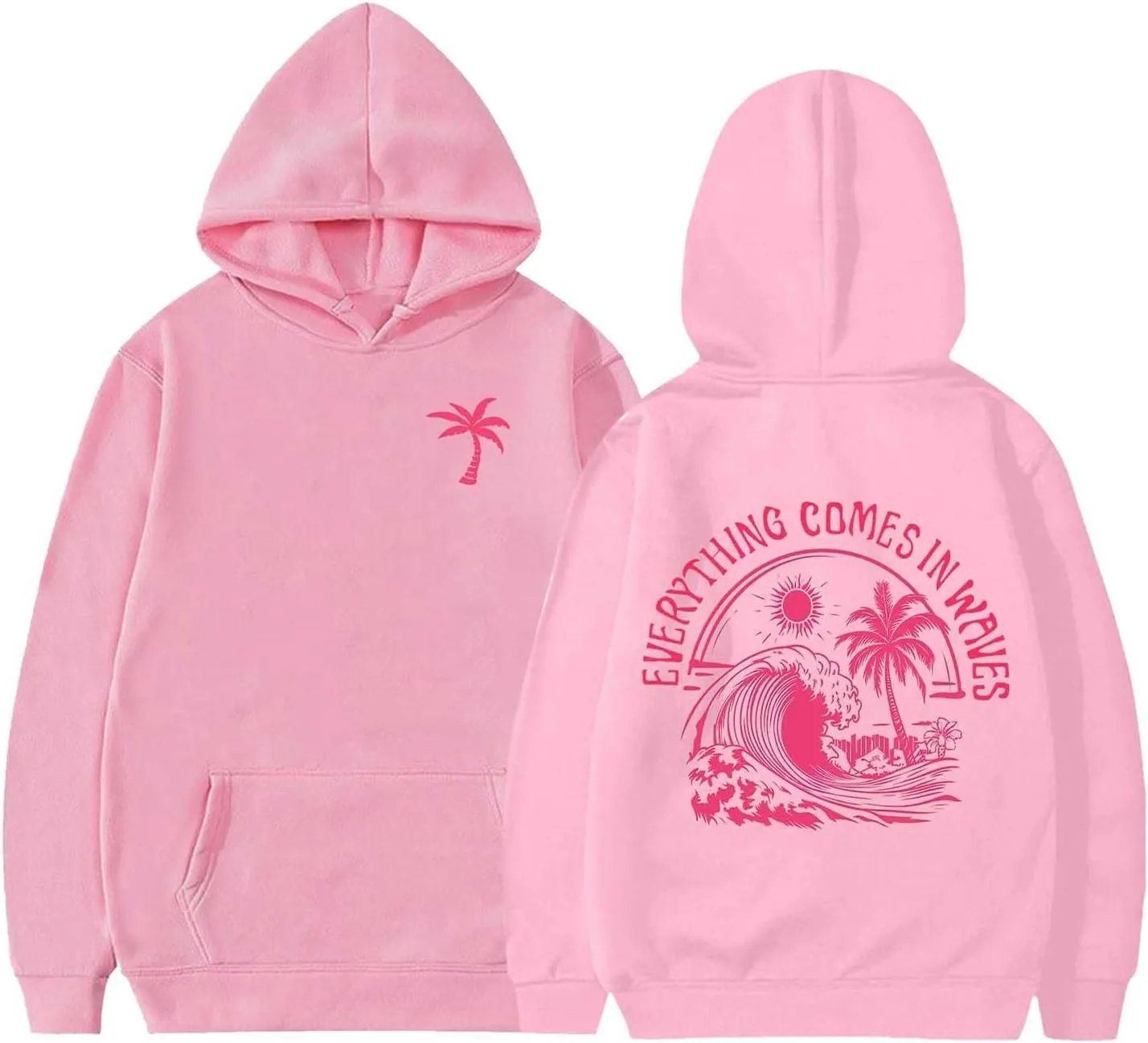 Pink Hoodie For Girls Meet Me At The Ocean Hoodie Cute Preepy Graphic Sweatshirts Kids Clothes Y2K Tops With Pockets 2025