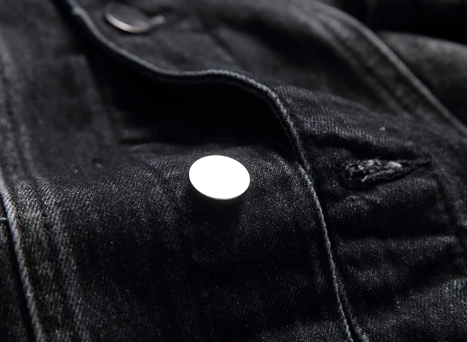RANMCC Jean Jacket for Men Slim Fit Ripped Denim Jacket Coat