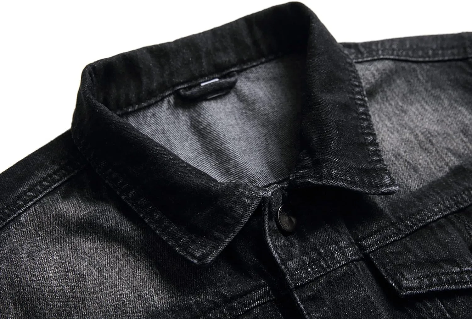 RANMCC Jean Jacket for Men Slim Fit Ripped Denim Jacket Coat