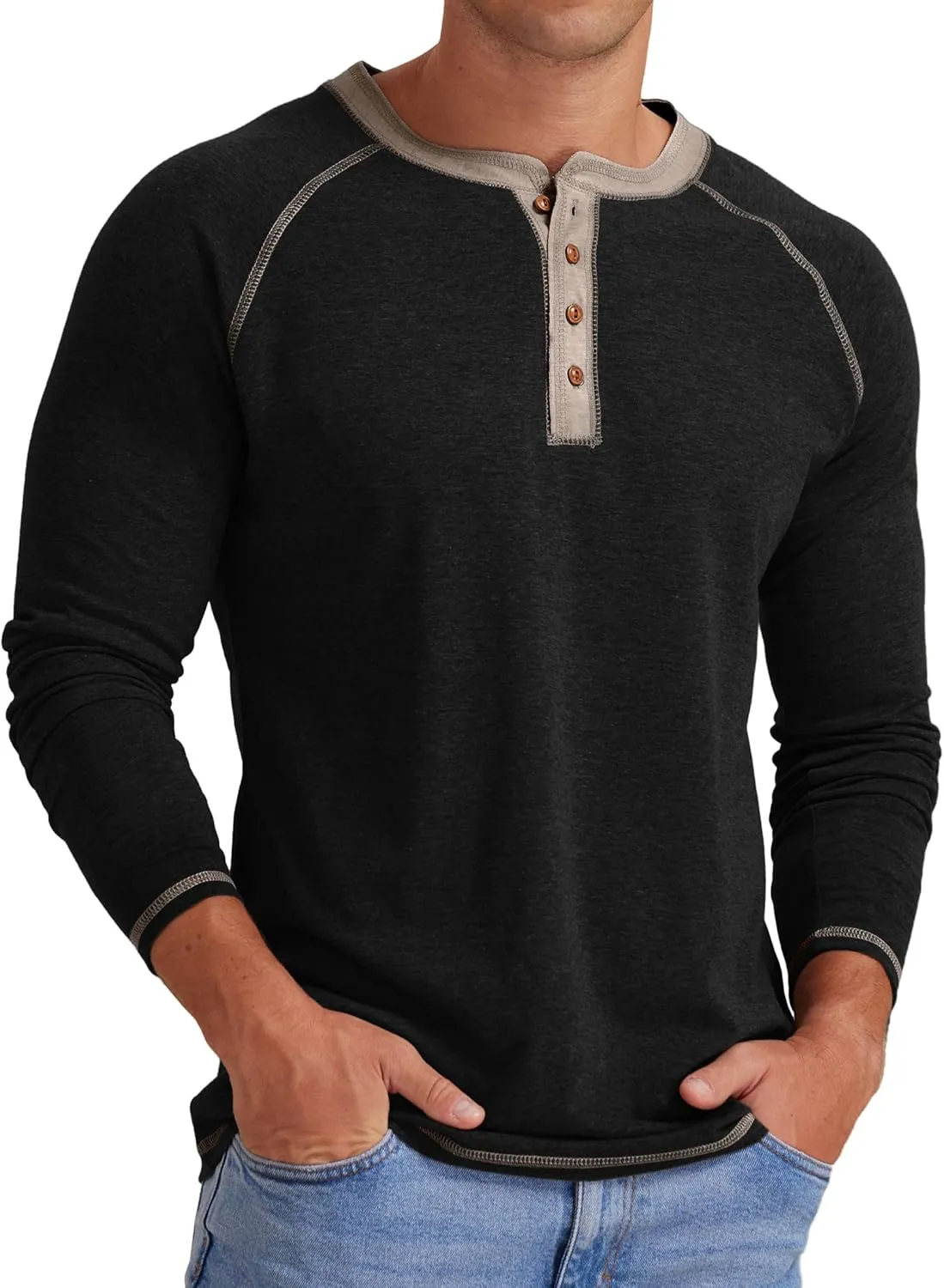 Sailwind Mens Henley Long/Short Sleeve T-Shirt Cotton Casual Shirt