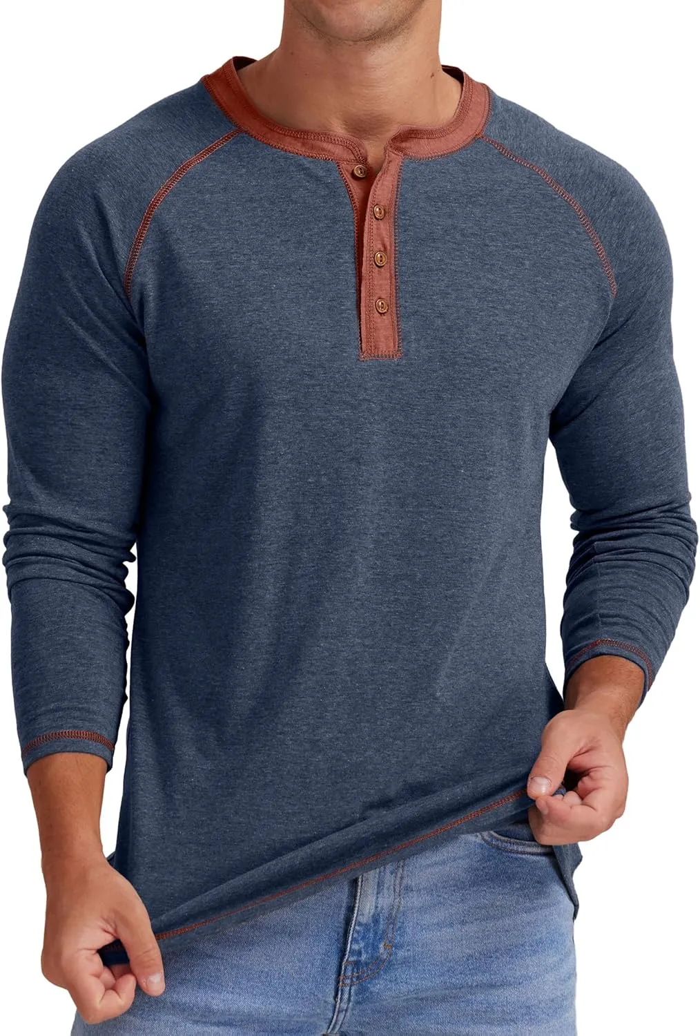 Sailwind Mens Henley Long/Short Sleeve T-Shirt Cotton Casual Shirt