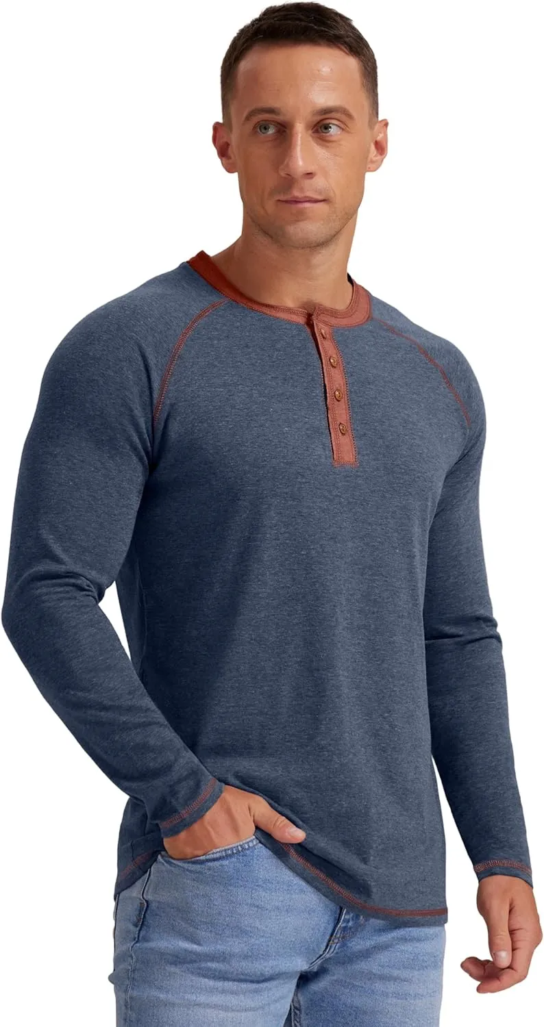 Sailwind Mens Henley Long/Short Sleeve T-Shirt Cotton Casual Shirt