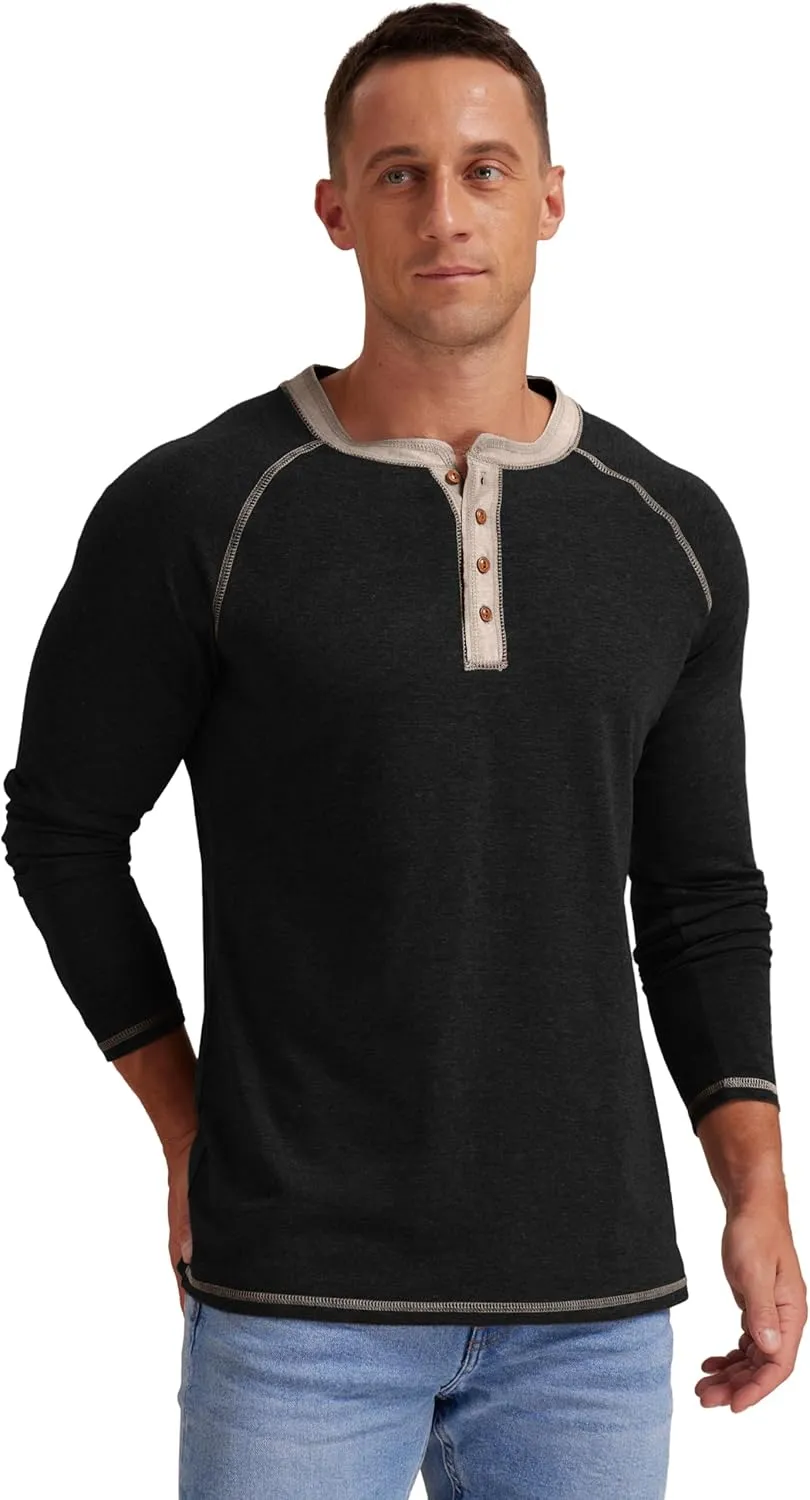 Sailwind Mens Henley Long/Short Sleeve T-Shirt Cotton Casual Shirt