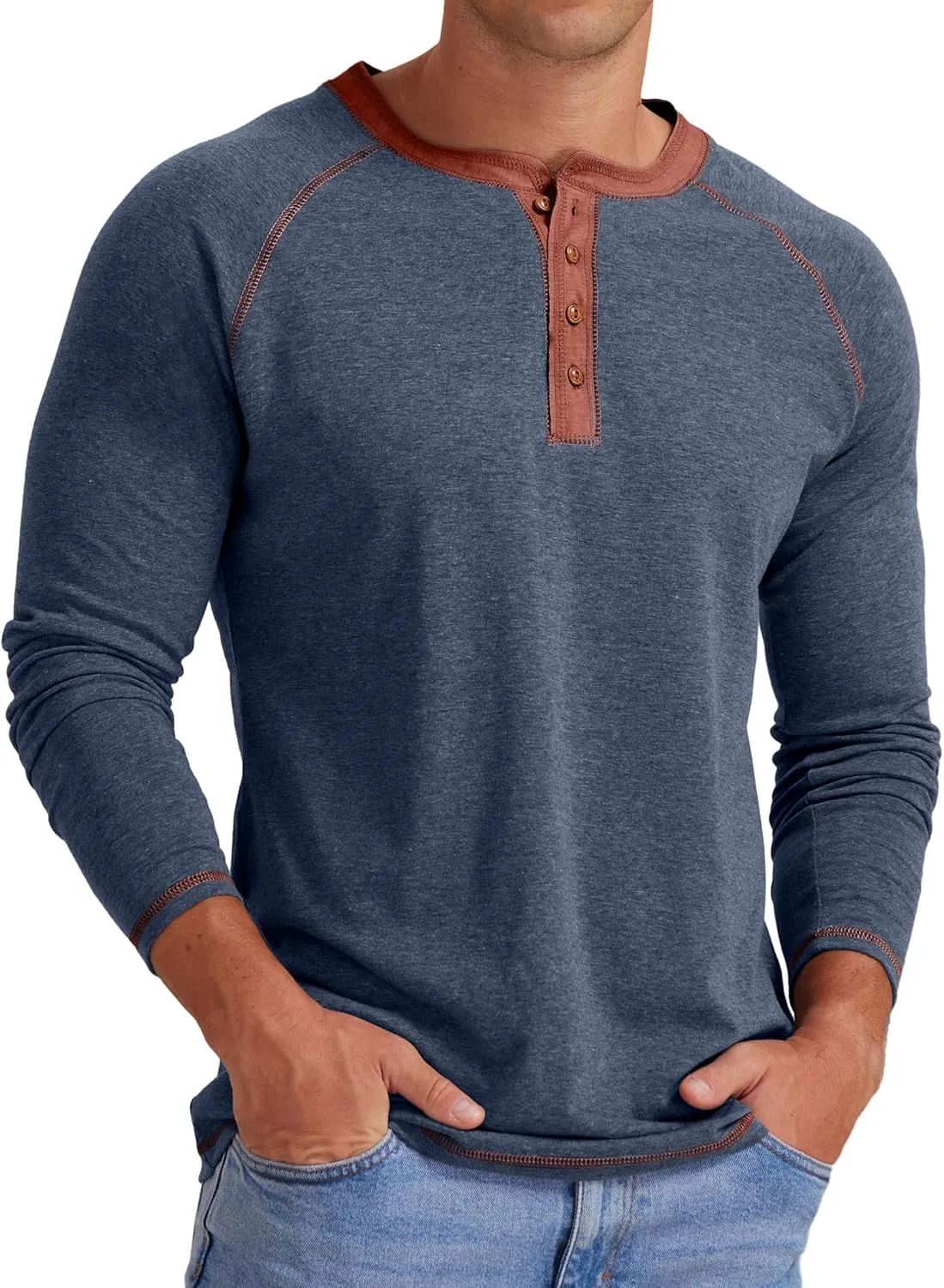 Sailwind Mens Henley Long/Short Sleeve T-Shirt Cotton Casual Shirt