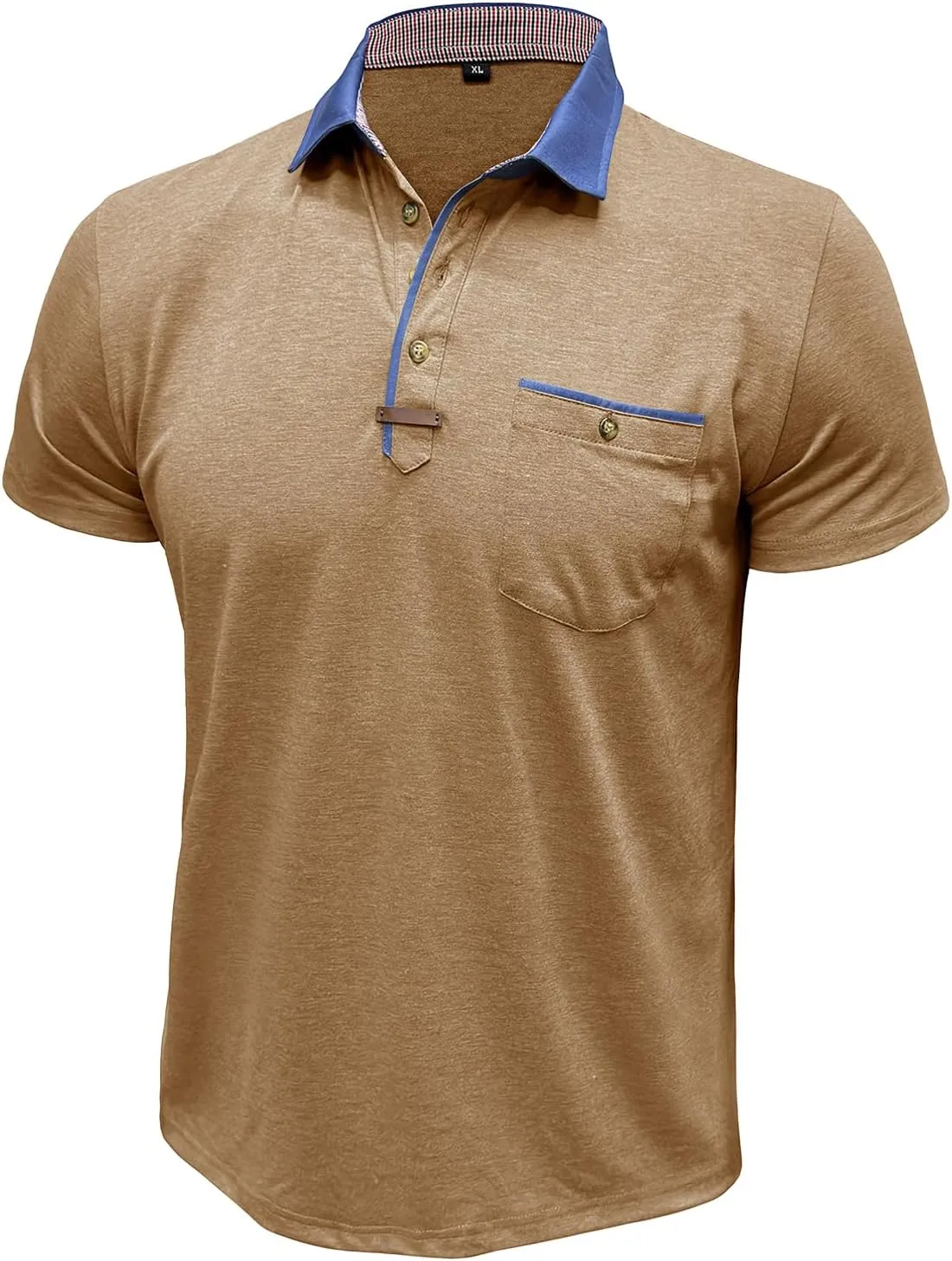 SEGANUP Men's Casual Collared Polo Shirts Cotton Short Sleeve Golf Shirts Fashion Basic Shirts with Pocket