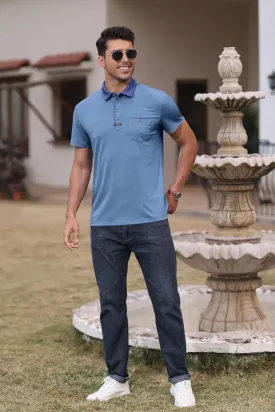SEGANUP Men's Casual Collared Polo Shirts Cotton Short Sleeve Golf Shirts Fashion Basic Shirts with Pocket