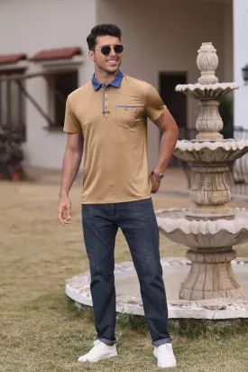 SEGANUP Men's Casual Collared Polo Shirts Cotton Short Sleeve Golf Shirts Fashion Basic Shirts with Pocket