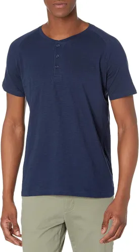 Short-Sleeve 100% Organic Cotton Lightweight Slub Henley Shirt for Men