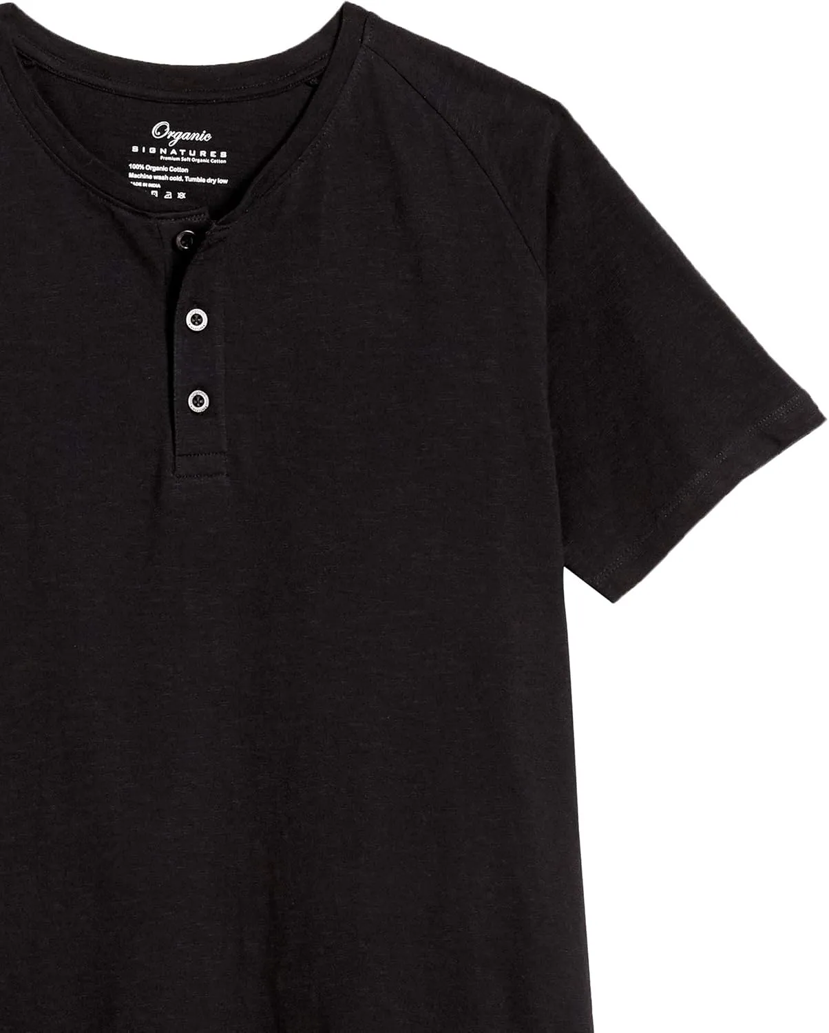 Short-Sleeve 100% Organic Cotton Lightweight Slub Henley Shirt for Men