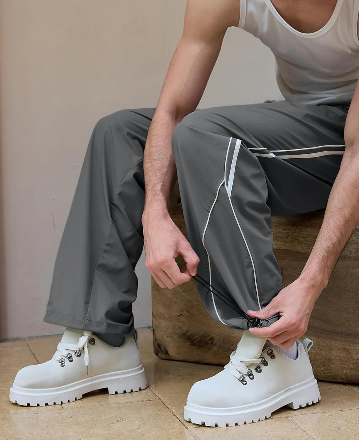 Susclude Mens Baggy Sweatpants Wide Leg Elastic Waist Track Pants Y2k Stretch Summer Casual Pants for 2025 Trendy Streetwear