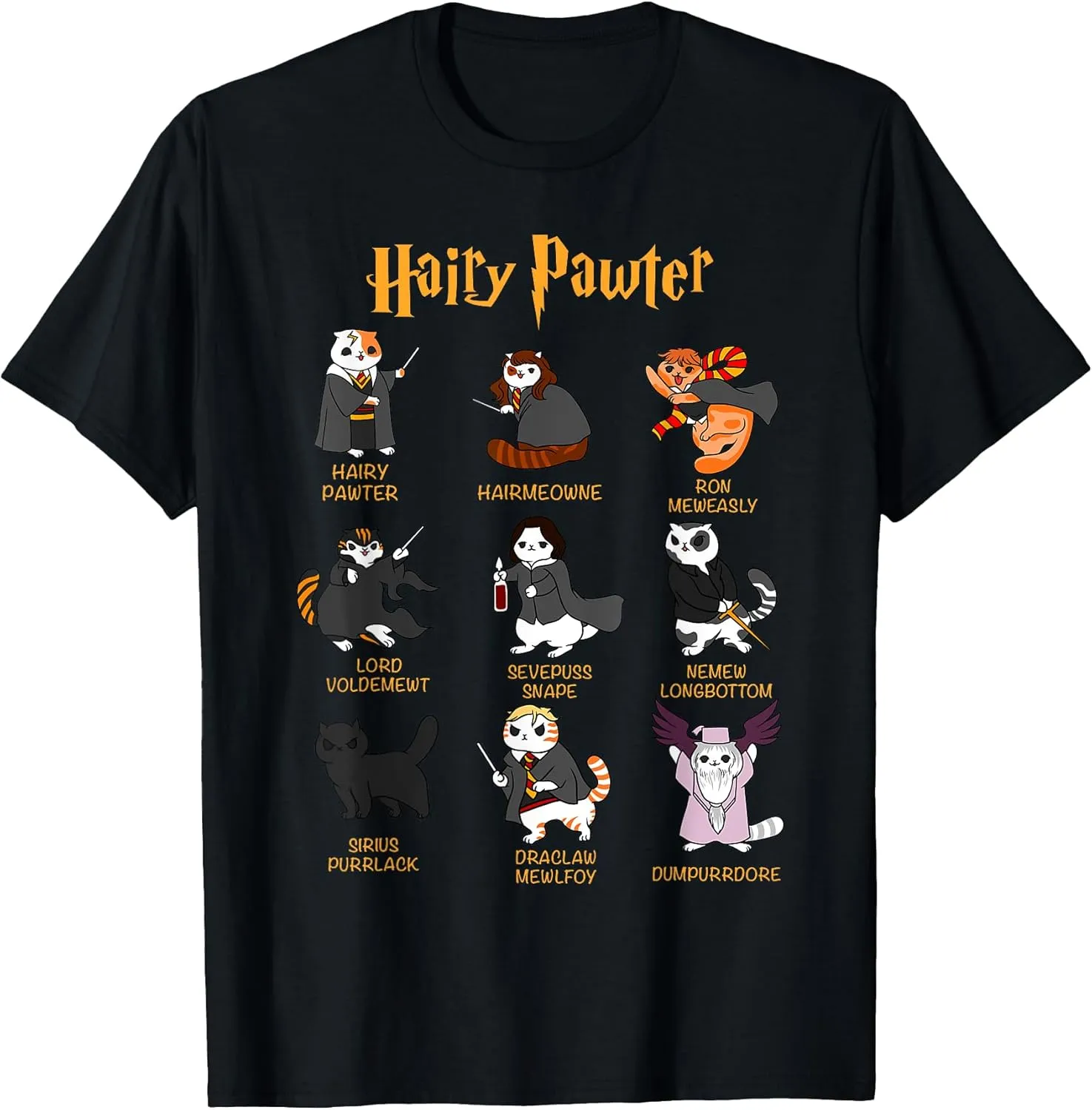 Vintage Funny Hairy Pawter T Shirt - T Shirt For Cat Lovers T-Shirt