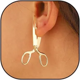 Vintage Scissors Stud Earrings Funny Scissor Earrings for Women Funky Shears Unique Design Earrings Creative Personal Holiday Gift Earrings